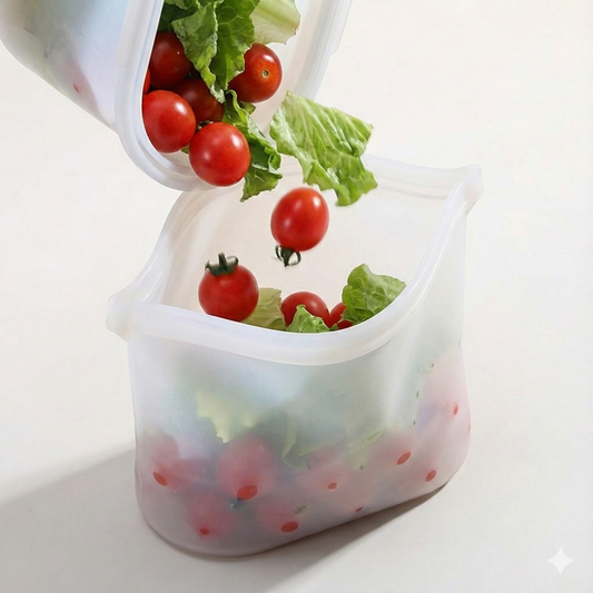 Lot de 2 Sacs Silicone Réutilisables